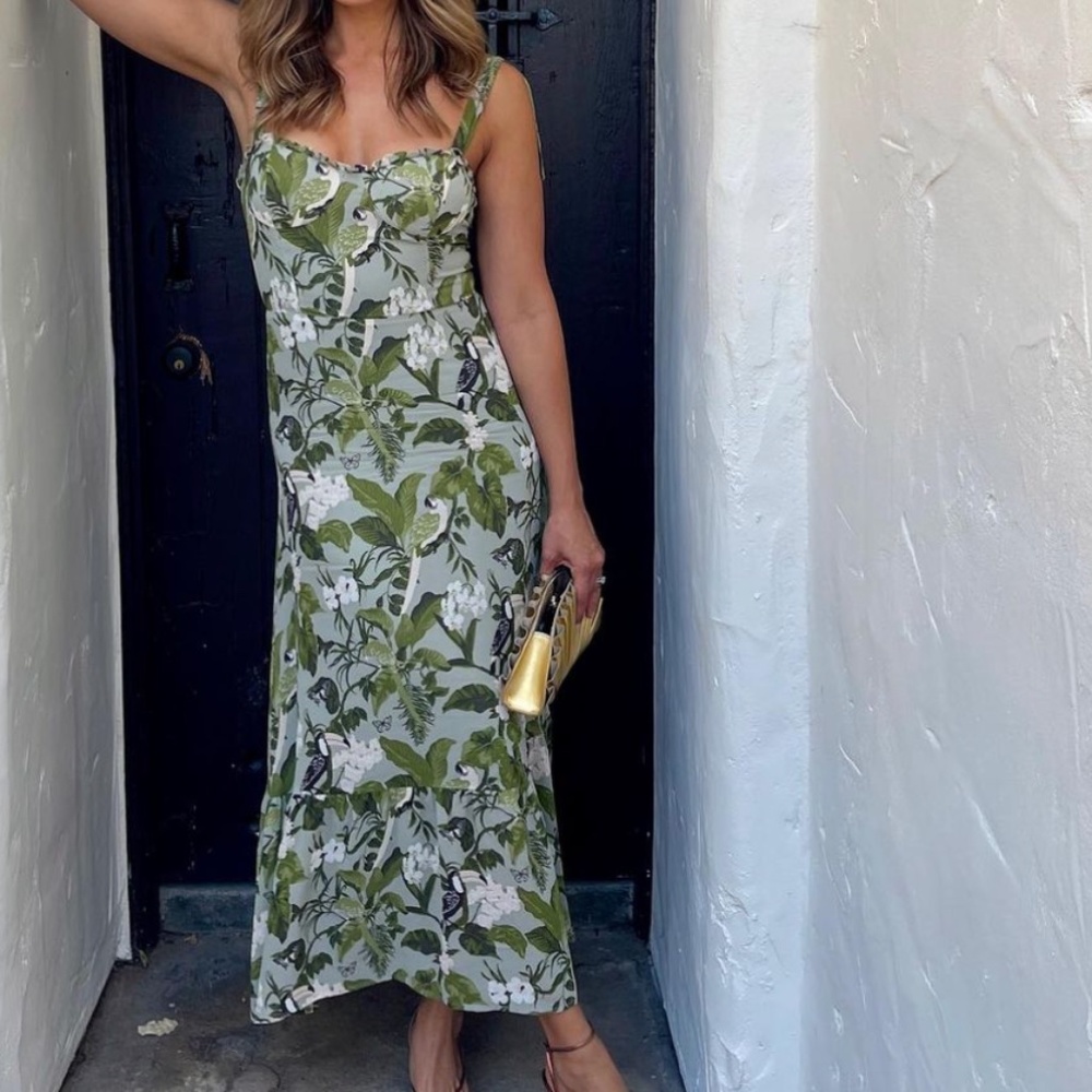 Reformation tropical print dress size 0
